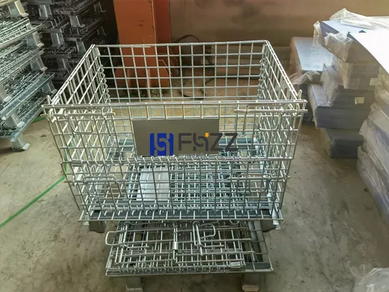 Hot Dipped Galvanized Welded Mesh Wire Foldable Metal Storage Cages for Warehouses and Logistics Centers