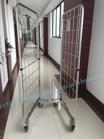 Galvanized Foldable Metal Warehouse Roll Cage of Storage