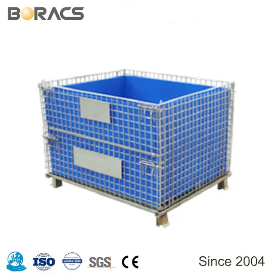 High Capacity Customized Foldable Mesh Storage Cage Collapsible Metal Wire Mesh Container