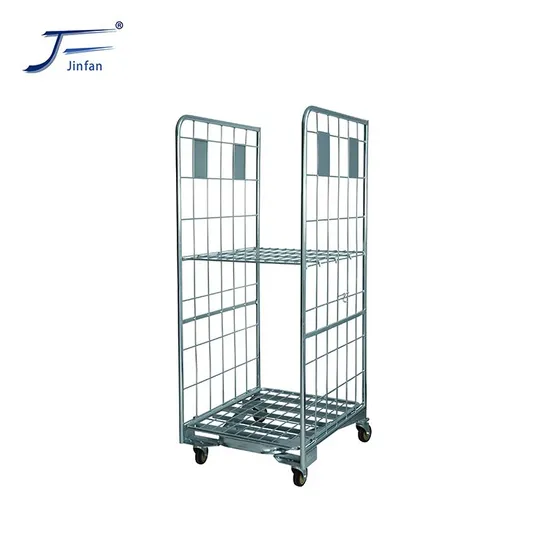 2 Walls Top Selling Foldable Industrial Warehouse Storage Logistics Roll Transport Container