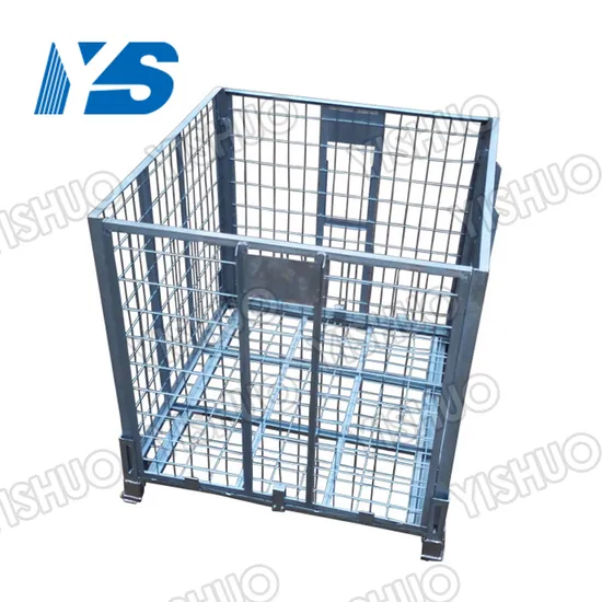 Steel Mesh Container Rolling Storage Cage Mesh Wire Container Foldable Racking