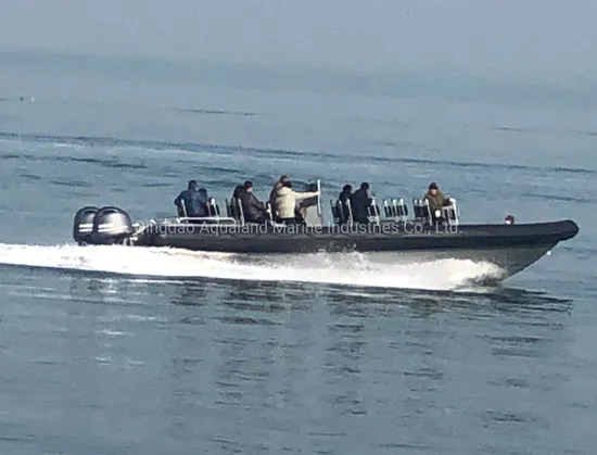 Aqualand 26feet-38feet 8.3m-11.5m 22persons Fiberglass or Aluminum Rigid Inflatable Passenger Ship Crew Rescue Patrol Aluminium Rib Speed Motor Diving Boat
