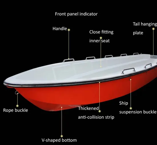 Orange-Red Electric Boat Factory Price Fishing Rescue Boat Speedboat for Sale