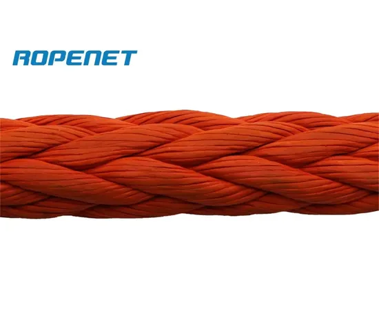 Hmpe High Performance Rope 12 Strands Braid Mooring Line/ Heavy Lifting Sling 64mm