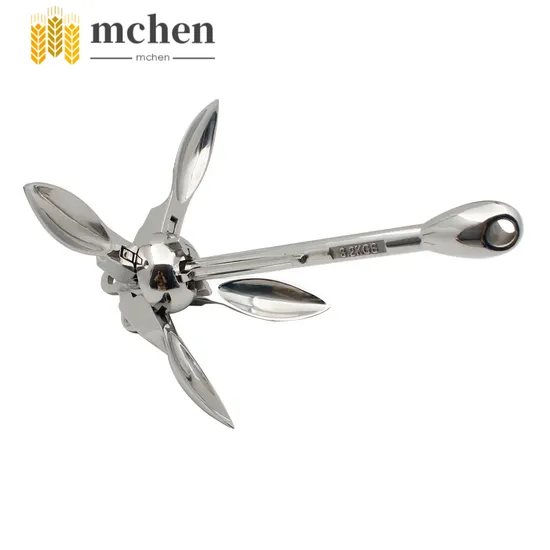 316 Stainless Steel Folding Grapnel Anchor, for Small Craft and Dinghies, Multiple Sizes