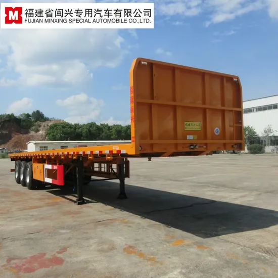 3-Axles Heavy-Duty-Flatbed-Trailers Cargo Transport Truck Flatbed Semi-Trailer Platform Truck Semi Trailer for Sitrak/Shacman/Sinotruck Transportation