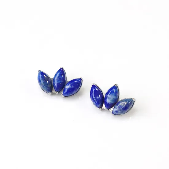 ASTM F136 Titanium Natural Stone Opal 16g Internally Threaded Tragus Cartilage Flat Back Stud Piercing Labret
