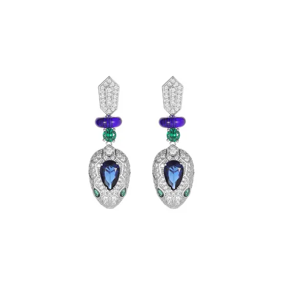 Green Snake Serpentine Exaggeration Hyperbole Statement Luxury Jewelry Set