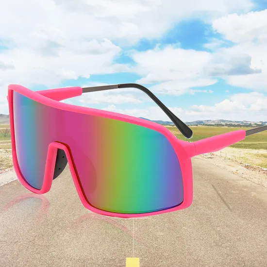 One Piece Sport Eyewear Cycling Glasses Blue Cricket Sunglasses for Men