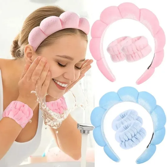 Customized Terry Cloth Women Face Wash Skincare Makeup SPA Headband