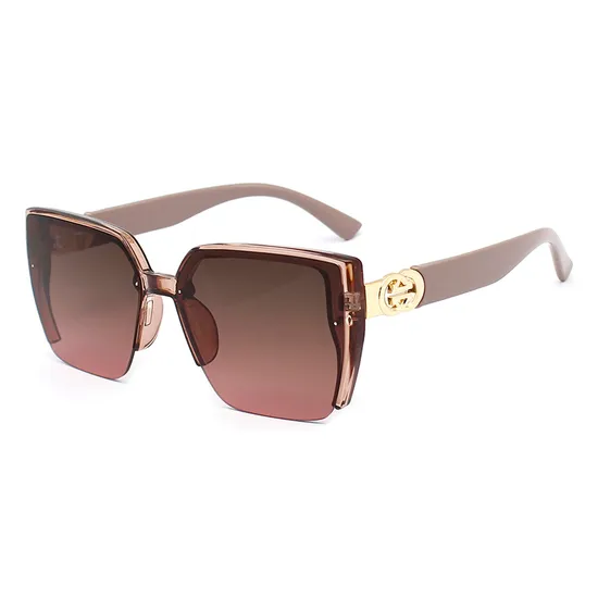 Metal Decoration One-Piece Hinge Fashion Unisex Square Glasses China Manufacture Polarized Sunglasses