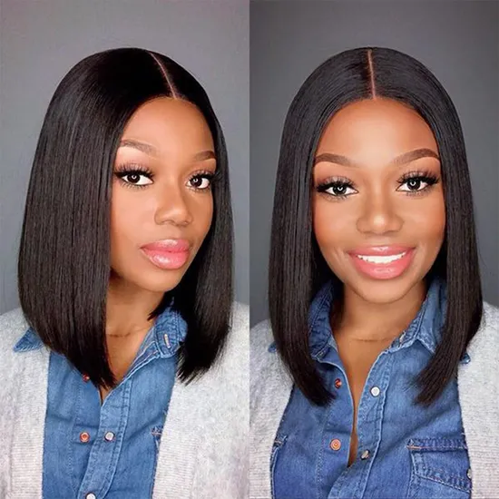 Wholesale Price Top Quality Sdd Wig 12inches Human Hair 13X4 Lace Front Human Hair Wig Short Bob Wigs 180% China Wig