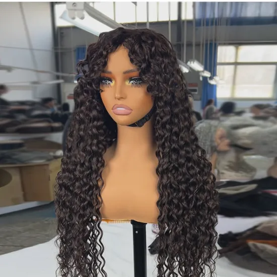 High Quality Brazilian Natural Human Hair Wig with Bangs - Full Machine-Made Wig