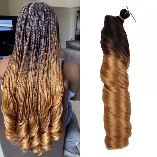 150 G Premium Synthetic French Curly Bulk Spiral Curly Crochet Braids Hair Loose Wave Curl Braiding Hair Extensions