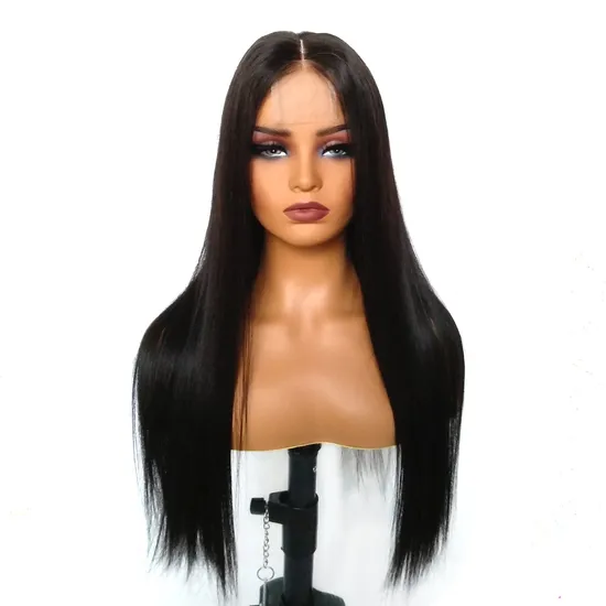Wholesales Vietnamese Bone Straight Virgin Human Hair Kim HD Closure Glueless Lace Wig with High Density