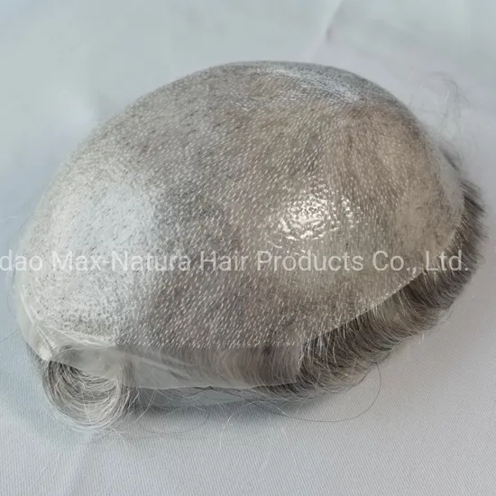 Most-Natural Custom-Made Super Thin Poly Human Hair Toupee Made of Remy-Human-Hair