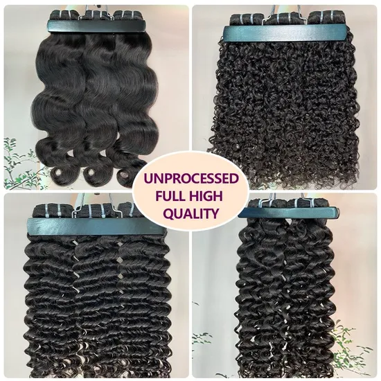 100% Factory Wholesale Unprocessed Raw Indian Human Hair Bundles