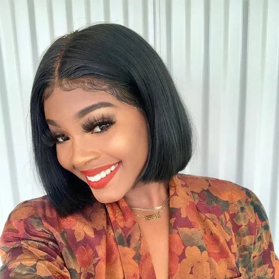 Kbeth Human Hair Bob Short Wigs 10 Inch 13*4 Lace Front Brazilian 10A 100% Virgin Remy Straight Full Lace Frontal China Wig for Black Women Wholesale