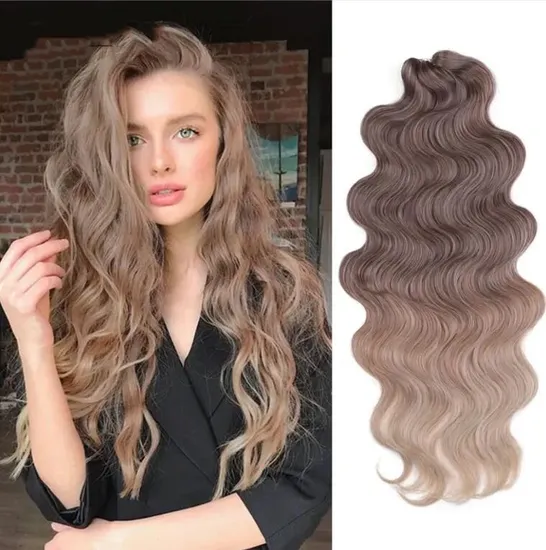 Wholesale Synthetic 24inch Body Wave Crochet Soft Long Hair Goddess Braids Hair Natural Wave Ombre Blond Hair Extensions