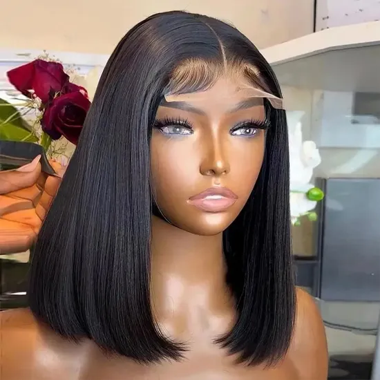 Vendor Cheap Double Drawn Virgin Hair Wig Glueless Full HD Lace Wig Real Vietnamese Bone Straight Human Hair Lace Orange Bob Wig