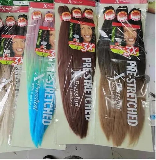 Factory Wholesale The Lowest Price Ez Braid 3X Prestretched Braiding Hair Synthetic Yaki Bulk for Crochet Hair Extension Hair