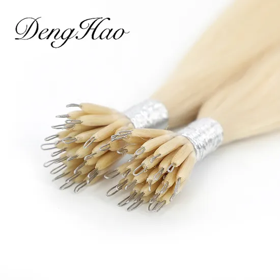 Double Drown Human Virgin Remy Hair Long Lasting Nano Ring Hair Extension