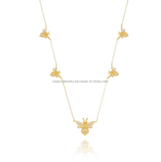 Fashion Designer Ladies Costume Jewelry Gold Plated 925 Silver Necklace Jewellery (SNN5100)