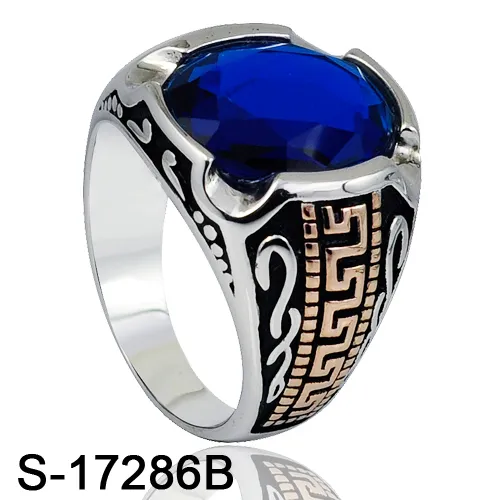 925 Sterling Silver Jewelry Islamic Natural Agate Stone Finger Ring for Men