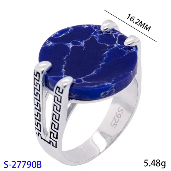 925 Pure Silver Men′s Ring with Four Claws Inlaid Jewelry