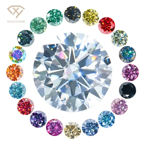 Wholesale 2023 New Gemstone Vvs1 Gra Certified Yellow Champagne Red Green Pink Gray Black Colored Moissanite Diamond Loose Stone