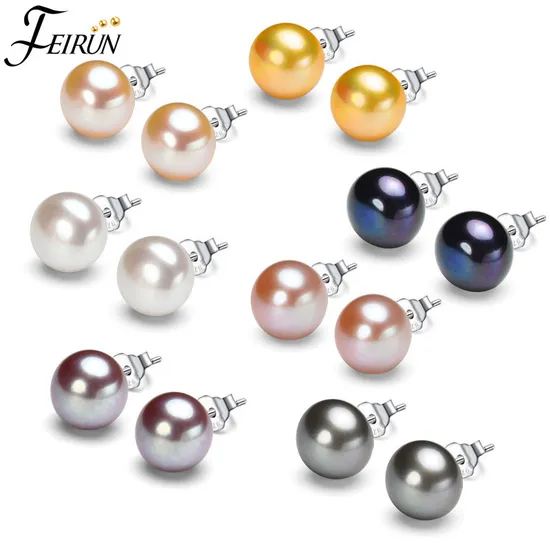 925 Sterling Silver Natural Genuine Freshwater Real Fresh Water Pearl Earring