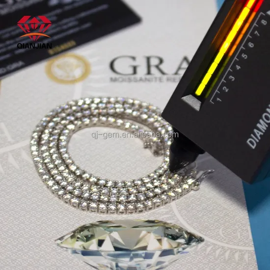 Hot Sale Fine Jewelry Pass Diamond Test Vvs S925 Moissanite Tennis Chain