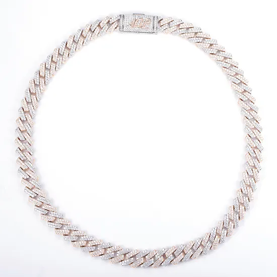 Iced out Silver Chain Moissanite Diamond Hip Hop Cuban Necklace