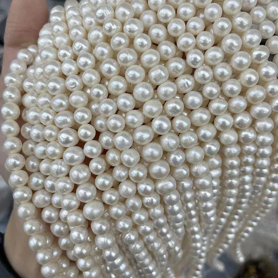 Wholesale Natural Freshwater Pearl Potato Round Beads for Jewelry Necklace Bracelet Making