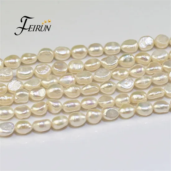 8mm Long Top Drilled White Freshwater Fresh Water Baroque Pearl Beads Strand