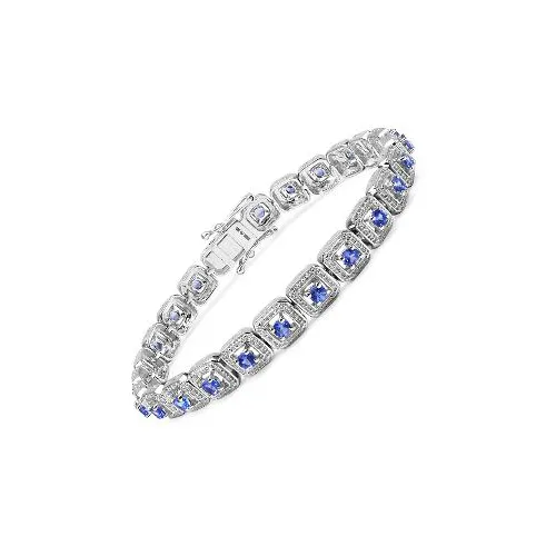 14K Gold Over Sterling Silver Gemstone Tennis Bracelet Fashion Jewelry