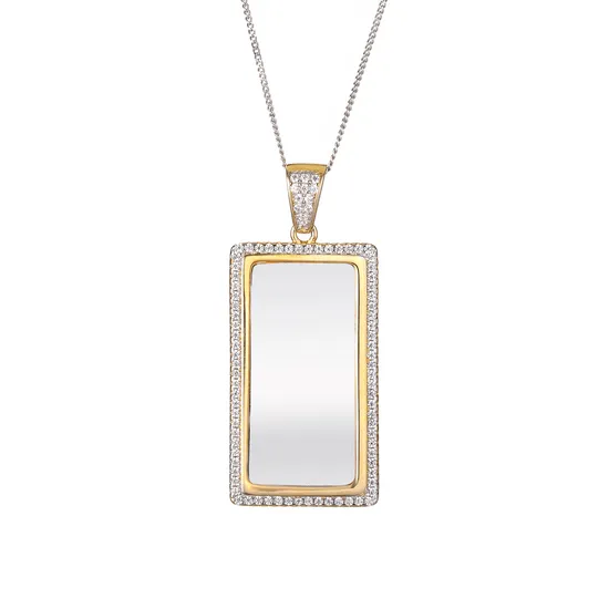 Hot Sale Jewelry 925 Sterling Silver Mirror Pendant in Two Tones