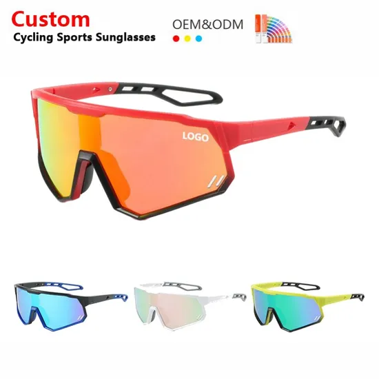New Outdoor Wholesale Trendy UV400 Polarized Custom Logo Fashion Cycling High Quality One-Piece Sun Glasses Men Women Polarized Tac Lens Sports Sunglasses