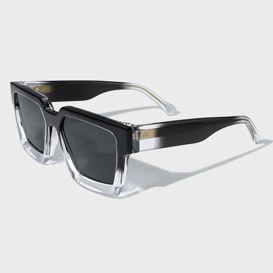Yeetian Oversized Polarized Square Lenses UV400 Thick Acetate Frame Eyewear Sunglasses