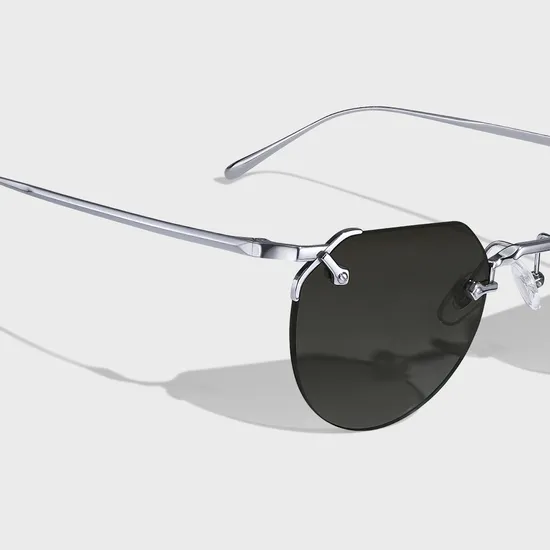 Yeetian UV400 Metal Gafas Lujo Custom Logo Private Label Titanium Frameless Sunglasses