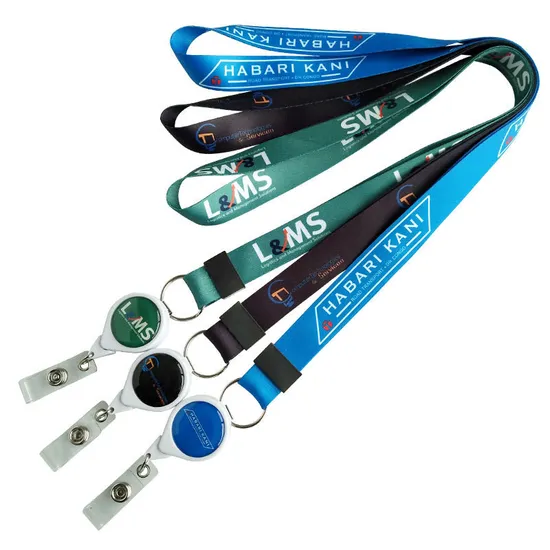 Custom Design Logo Heat Transfer Dye Sublimation Printed Lanyard with Badge Reel
