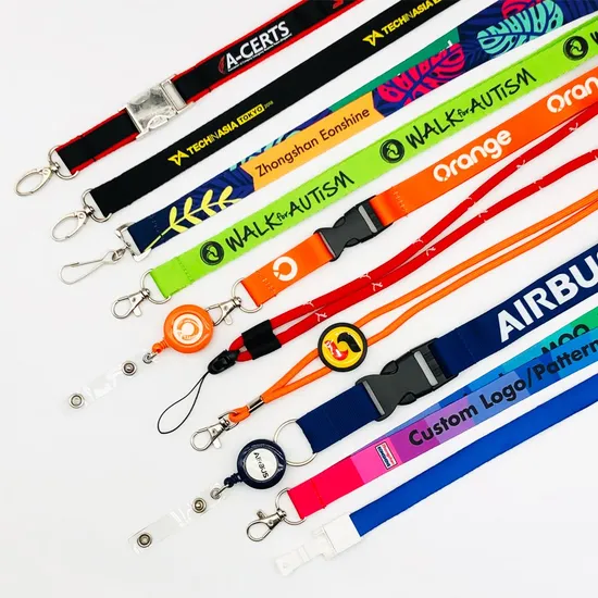 ID Card Badge Holder Lanyards with Logo Custom Printing Keychain Polyester Lanyards
