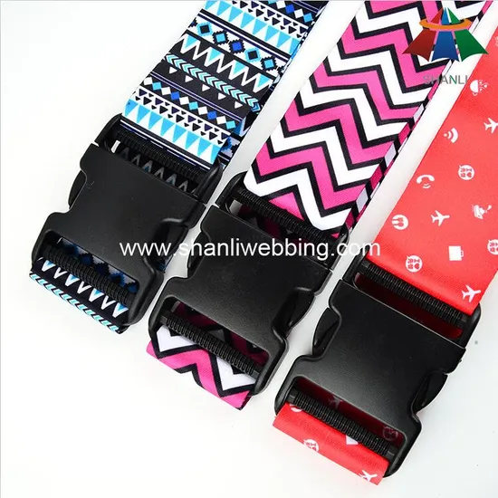 High-Quality Nylon 2" Heat-Transfer Fashion Pattern Luggage Strap with Plastic Buckle