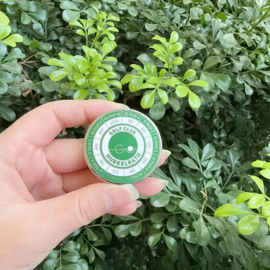 Duo Yardage Ball Marker - 42mm - Hard Enamel - 2sided Customized Golf Ball Marker
