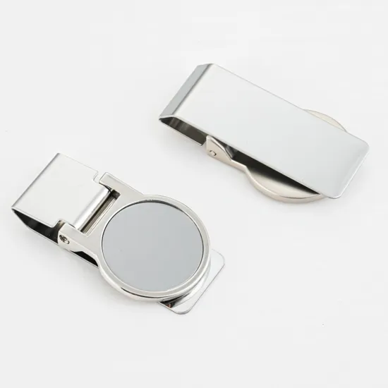 Promotion Gift Plain Circle Stainless Steel Blank Round Custom Printed Logo Personalized Metal Money Clip for Men