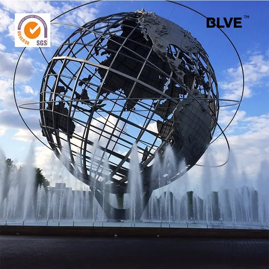 Large Outdoor Stainless Steel Hollow Ball Statue World Globe Sculpture Sssm-38