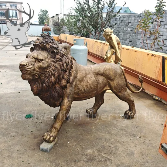 Animal Sculpture Lion Sculpture Garden Bronze Animal Sculpture Life Size Animal Sculpture Outdoor Bronze Carving Lion Statue Deer Dog Horse Animal Sculpture