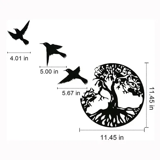 Jh-Mech Durable Nature Tree of Life Metal Art Wall Decor