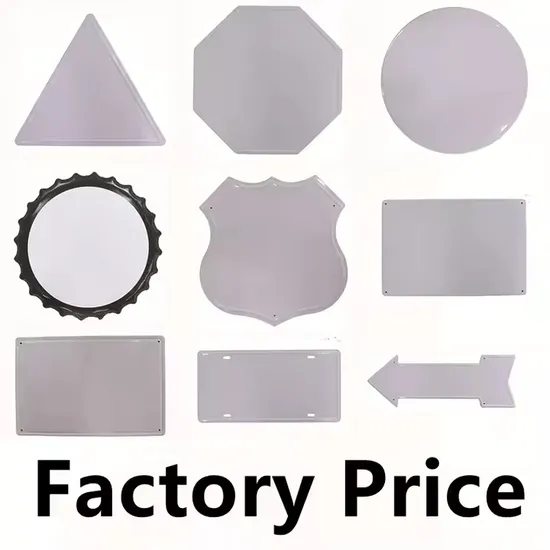 Wholesale Blank Metal Plate White Vintage Tin Sign Different Shape Iron Craft DIY UV Printing