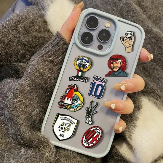 Manufacturer Design Logo Custom Print Bahrain Saudi Arabia UAE Zinc Alloy Metal Sticker for Mobile Phone Cell 3D Phone Sticker